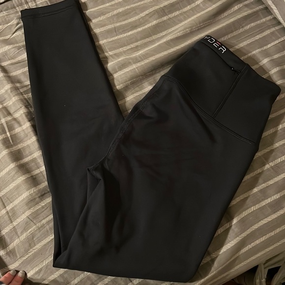 Black spyder lined leggings - Picture 1 of 6